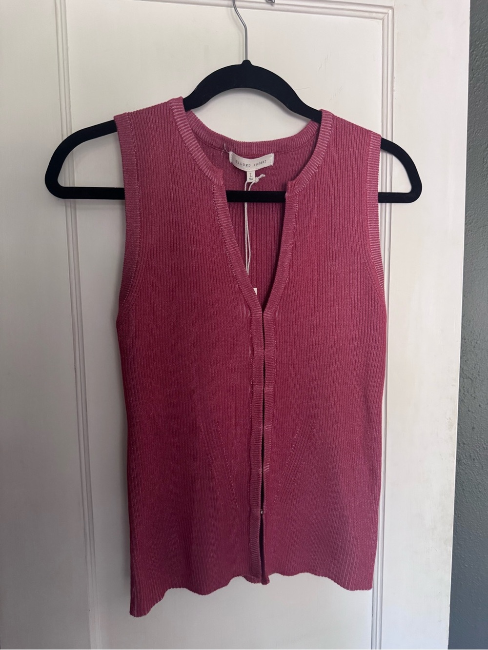NWT Buckle Gilded Intent Ribbed V-Neck Tank Top with Hook Closures Large - Picture 1 of 10